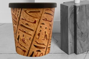 Design Papierkorb Hieroglyphen