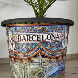 Dekorativer Pflanzentopf Barcelona Fliesen